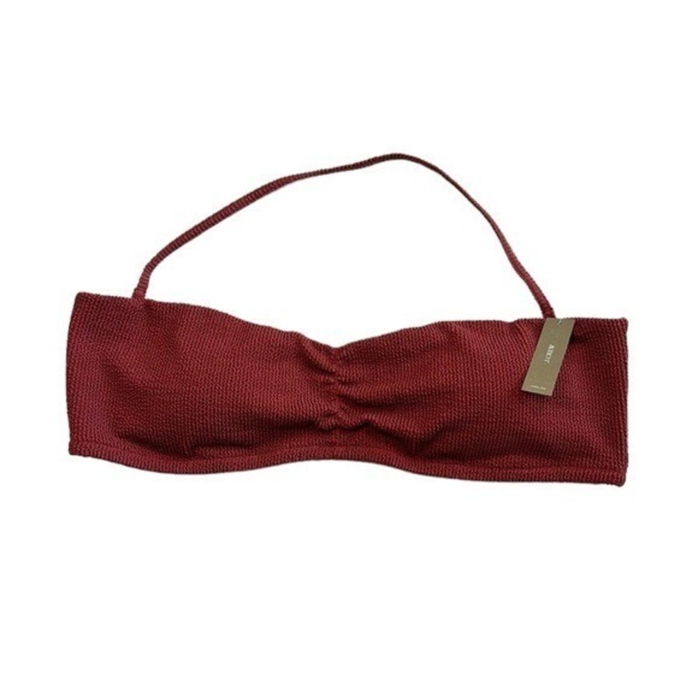 J. Crew Scrunchie Sweetheart Bikini Top Women's Plus 3X Red Rust Textured‎ BH479
